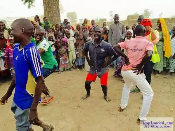 Happy moment! See male IDPs in Yola camp dancing happily